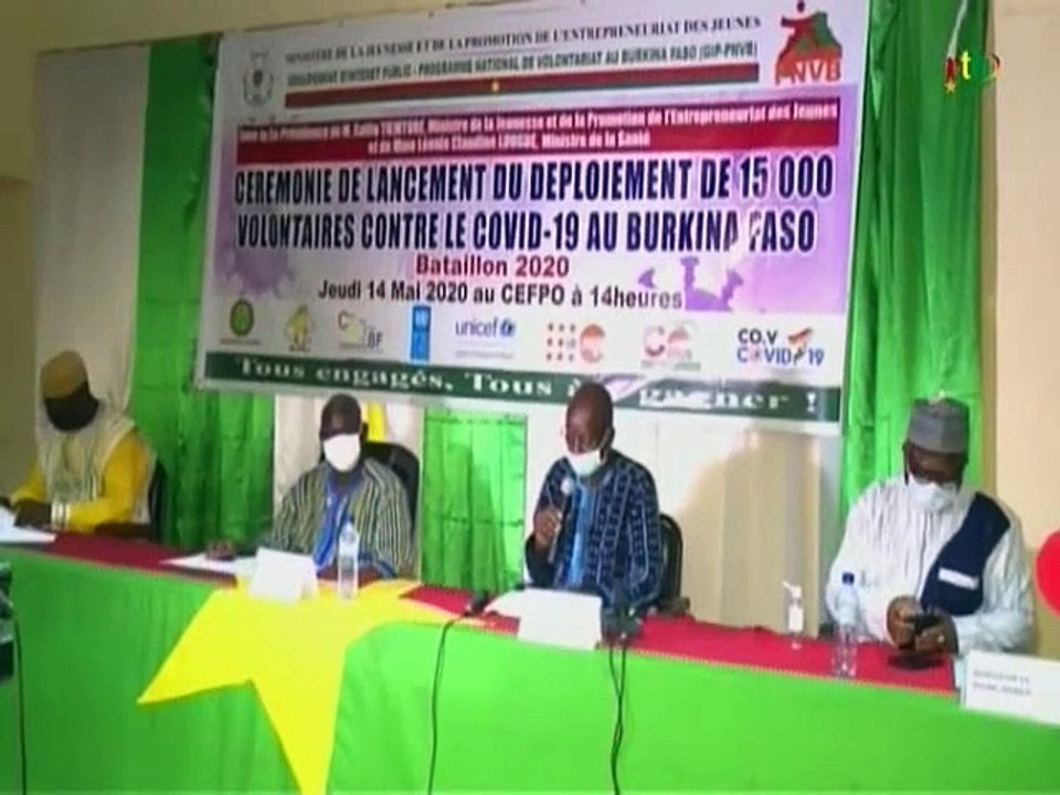 RTB / Cérémonie de lancement du déploiement de 15 000 volontaires contre le covid 19 au Burkina Faso