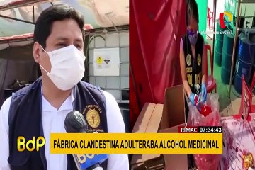 Así fue la intervención a la fabrica clandestina que adulteraba alcohol medicinal en el Rímac