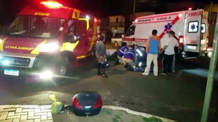 Siate e Samu socorrem motociclista vítima de acidente na Rua Itália