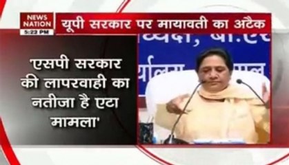 Mayawati accuses SP govt of going soft on officials