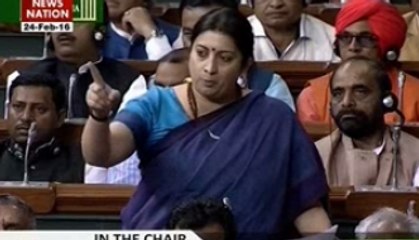 Emotional Smriti Irani counters Opposition in Parliament