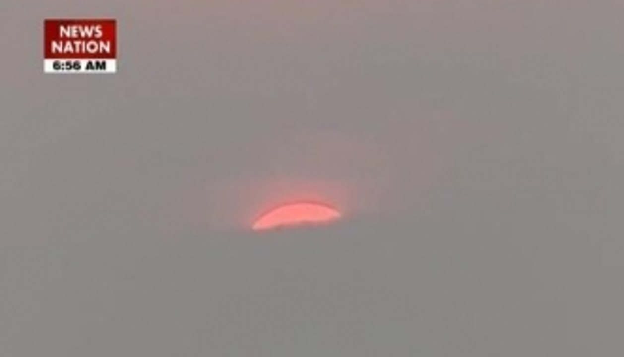 Solar eclipse begins