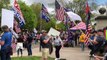 Anti-lockdown protesters gather outside home of Minnesota Governor Tim Walz