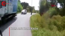 İstanbul'daki motosiklet kazası kask kamerasında