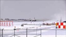Boing 747 takeoff from ice runway