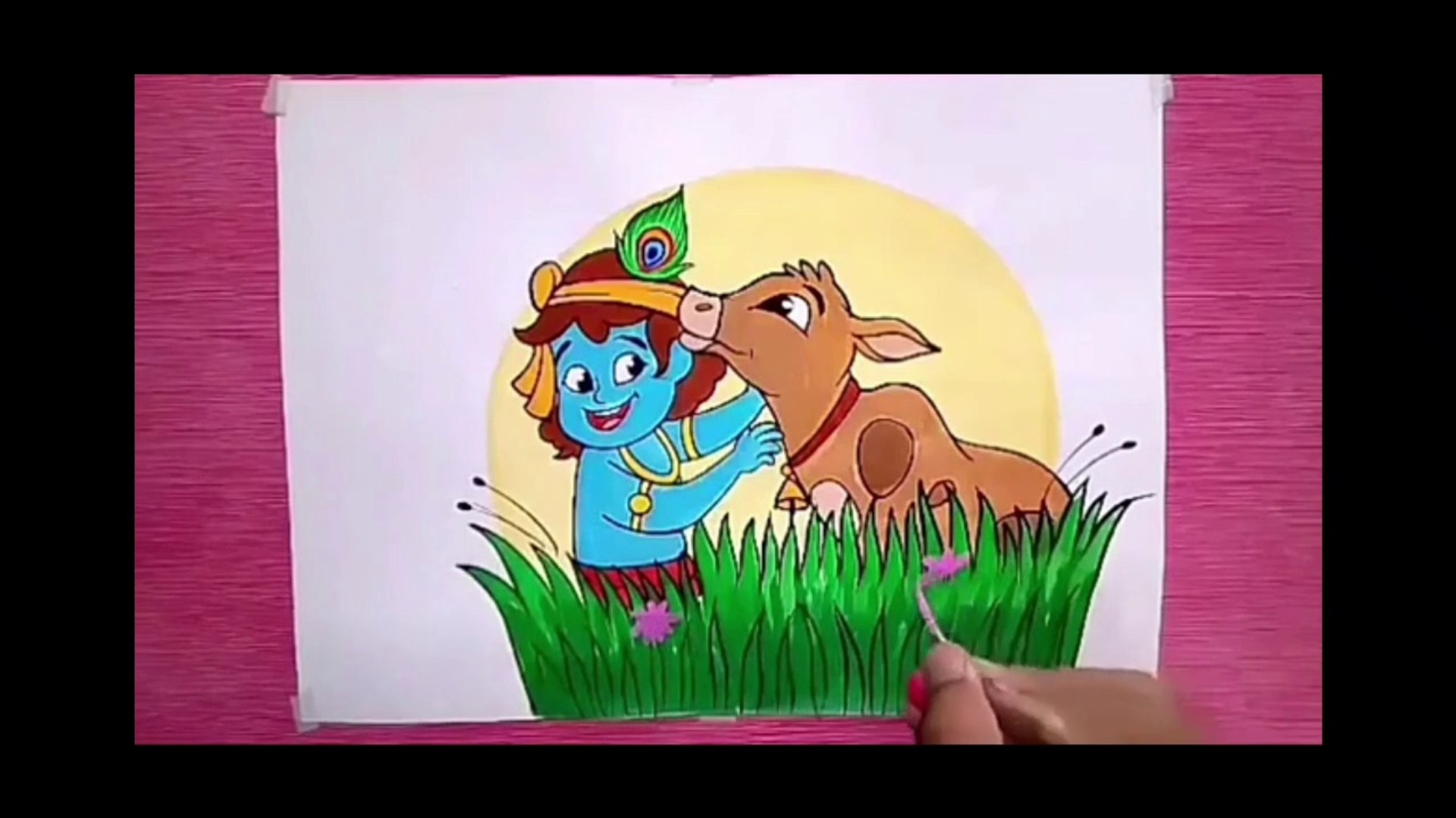 Radha krishna drawing for kids step by step - video Dailymotion