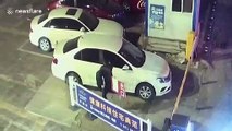 Alleged drunk man smashes windscreen of parked car and climbs inside to sleep in China