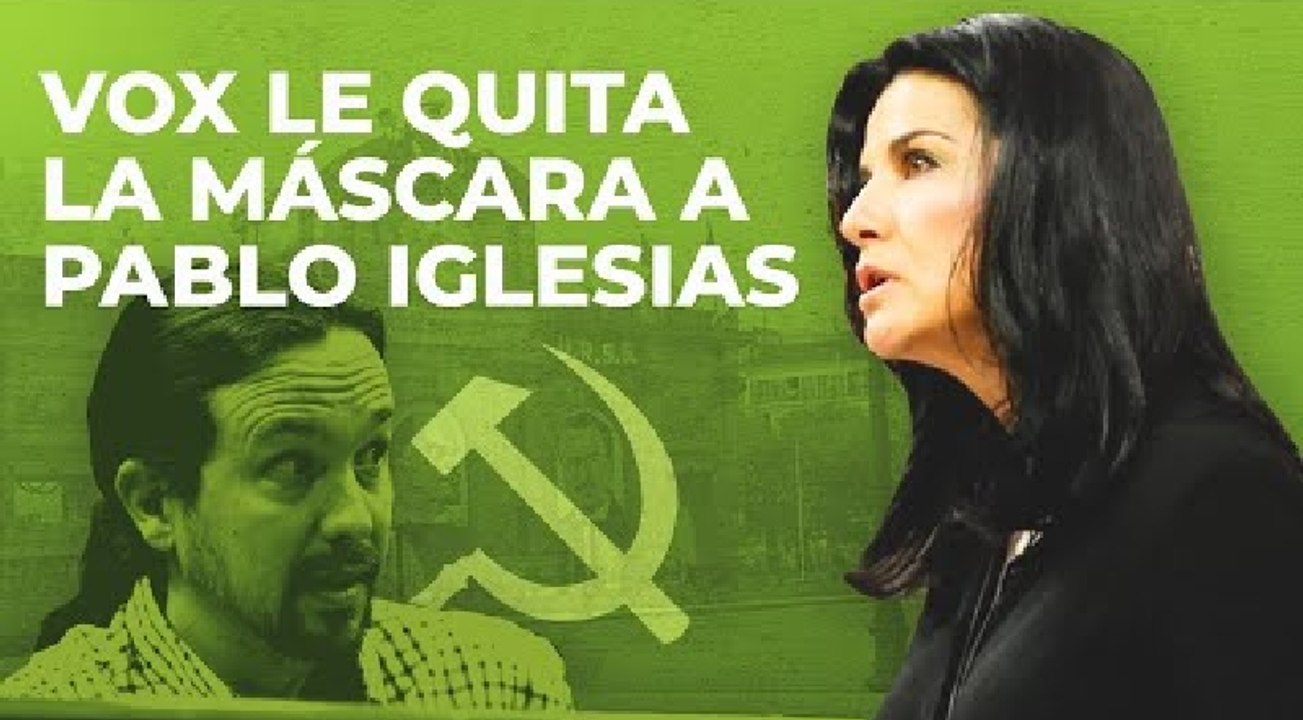 María Ruiz (VOX) da a Pablo Iglesias PODEMOS) u...