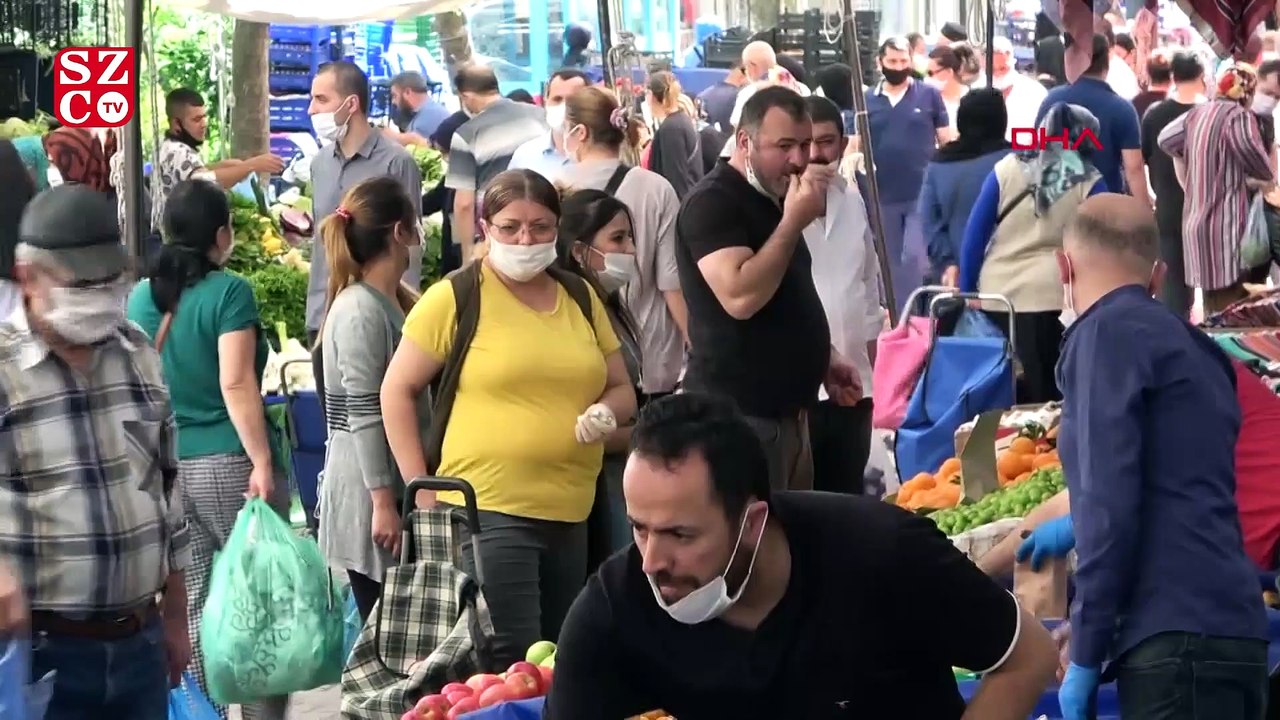 Adım atacak yer kalmadı... Avcılar'daki semt pazarında akıl almaz yoğunluk