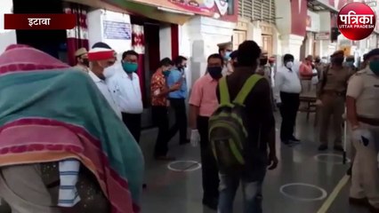 इटावा में पहुंचे राजस्थान और गुजरात से बड़ी तादात में श्रमिक