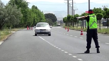 Salihli'de sokağa çıkma kısıtlaması öncesi helikopterli denetim