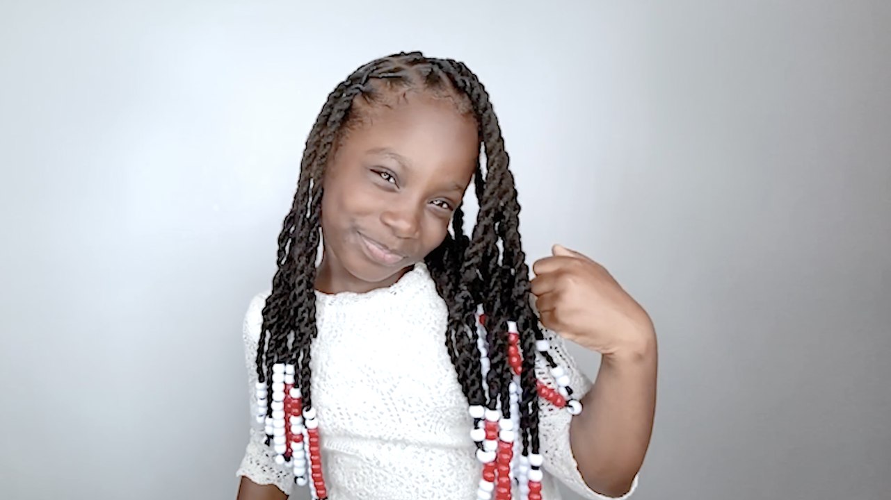 Two Strand Twist, Extensions With Beaded Name | The Braid Up