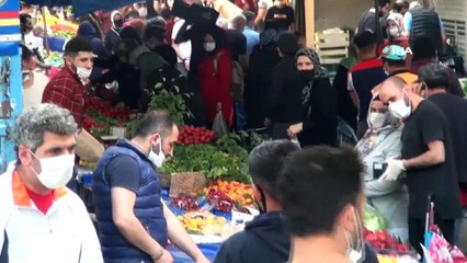 Sosyal Mesafenin Hiçe Sayıldığı Semt Pazarında İlginç Tartışma Kamerada