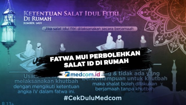 Fatwa MUI Perbolehkan Salat Id di Rumah