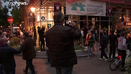 Manifestación contra el Gobierno en Madrid sin respetar el distanciamiento social