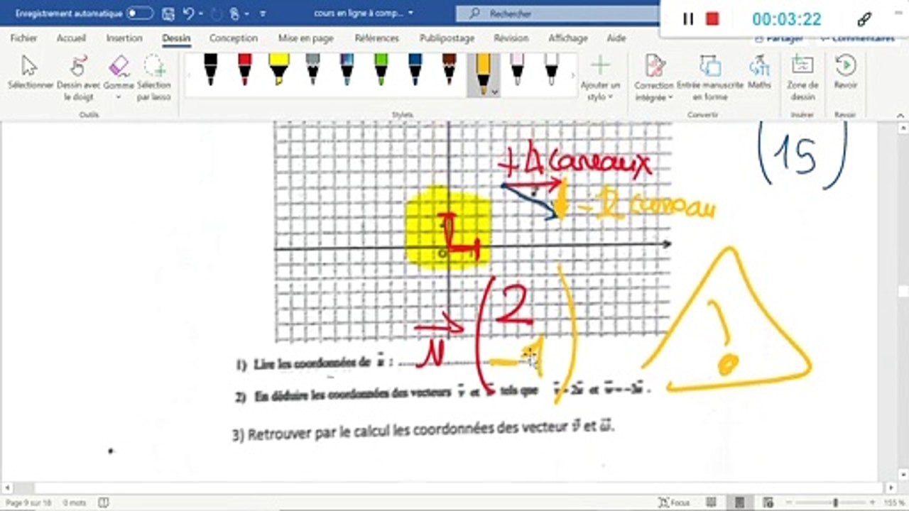 Seconde-Coordonnées de vecteurs partie 3 sur 5