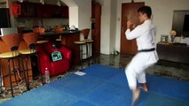 Improvise & Adapt: Young Venezuelan Karate Champ Transforms Living Room into Dojo