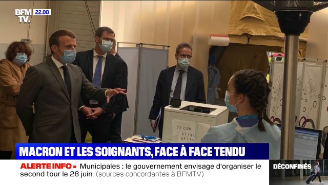 Hôpital: le face à face tendu entre Emmanuel Macron et des soignants