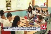 Minedu: solicitudes de traslado de colegios privados a públicos llegan a 58,500