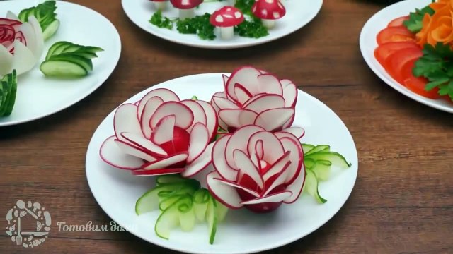 5 СУПЕР СПОСОБОВ Украшения Овощами на Праздничный стол. Как красиво нарезать Овощи