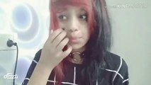 Dying my emo/scene hair half black half red!  How to dye scene hair