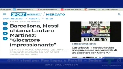 MESSI: "LAUTARO GIOCATORE IMPRESSIONANTE" VALE 111 MLN * MAROTTA HA L'ACCORDO CON MERTENS