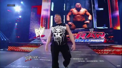 John Cena and Brock Lesnar get into a brawl that clears the entire locker room_ Raw, April 9, 2012