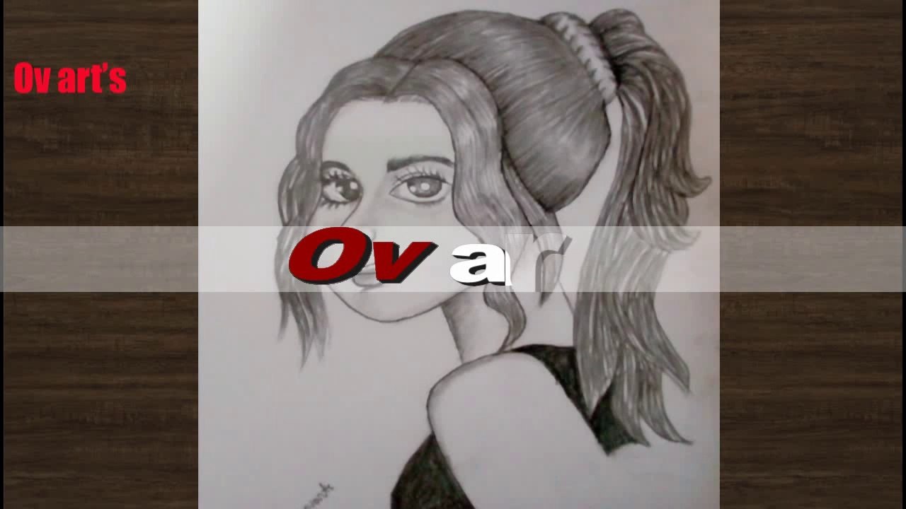 Pencil Drawing a cute girl very easy Ov arts