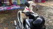Loyal pet dog has learned how to wait on motorcycle for owner to return