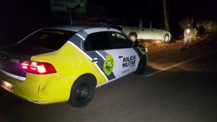 Poste fica destruído ao ser atingido por S-10 no Alto Alegre