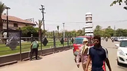 Raipur - घड़ी चौक का दोबारा नवीनीकरण का कार्य चलता हुआ