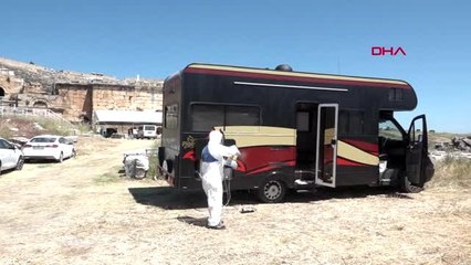 DENİZLİ Antik Tiyatro'da konser öncesi dezenfekte