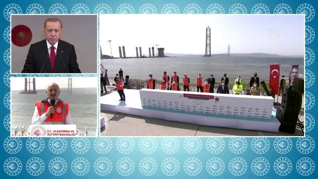 1915 Çanakkale Köprüsü'nün 318 metrelik çelik kuleleri tamamlanıyor - Bakan Karaismailoğlu