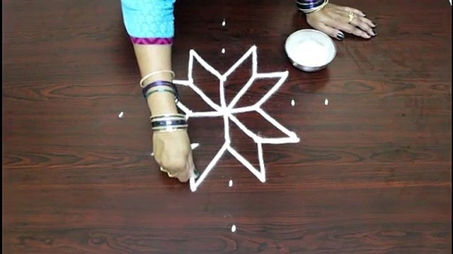 chukkala muggulu ,designs with ,7 to 1 interlaced dots,- kolam designs,- simple rangoli, design with dots