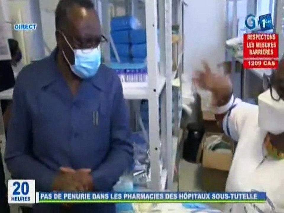 RTG / Visite du Ministre Max Limoukou dans les pharmacies des hôpitaux sous tutelle pour se rassurer de la disponibilité des stocks des produits dans les structures sanitaires