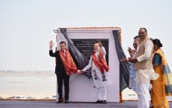 PM Narendra Modi-French President  Emmanuel Macron inaugurate Mirzapur solar power plant