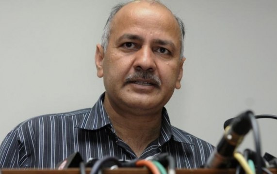 BJP workers protest outside Delhi's Deputy CM Manish Sisodia's residence