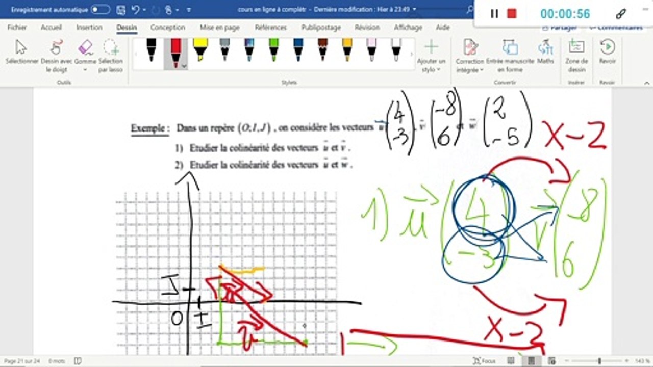 Seconde- Vecteurs colinéaires - Partie 4 sur 6