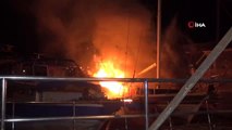 Fethiye'de bakıma alınan teknede yangın çıktı