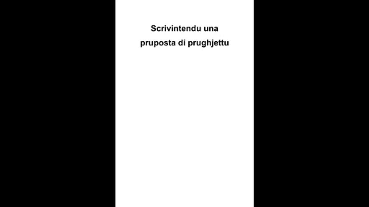 Scrivintendu una pruposta di prughjettu