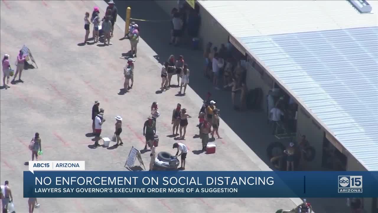 No enforcement on social distancing