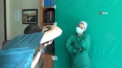 Bursa'da korona virüs savaşçıları İHA objektiflerine poz verdi