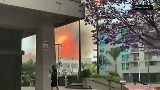 Los Angeles explosion: Shocking footage as large blast injures 11 firefighters