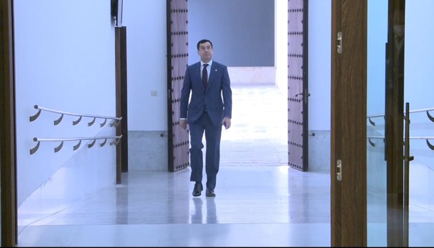 Juanma Moreno, en videoconferencia con Moncloa y el resto de autonomías