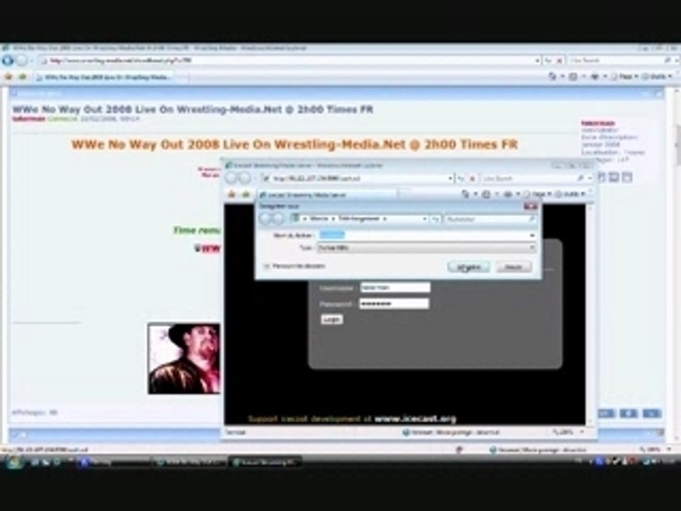 Wrestling-Media.Net Comment lire une video depuis icecast