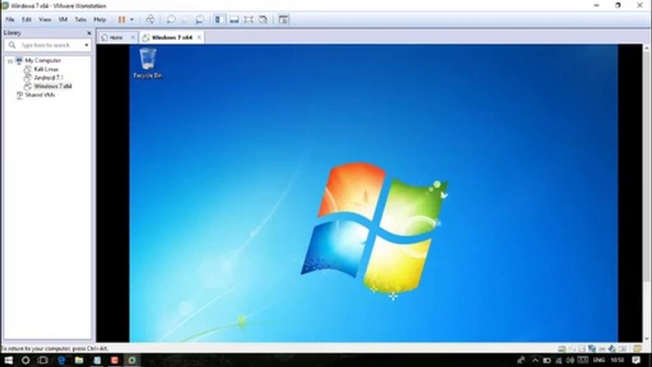 Windows 7 installation in VMware workstation