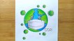 Drawing of Coronavirus - Save Earth from Corona Virus -Awareness Safety Poster