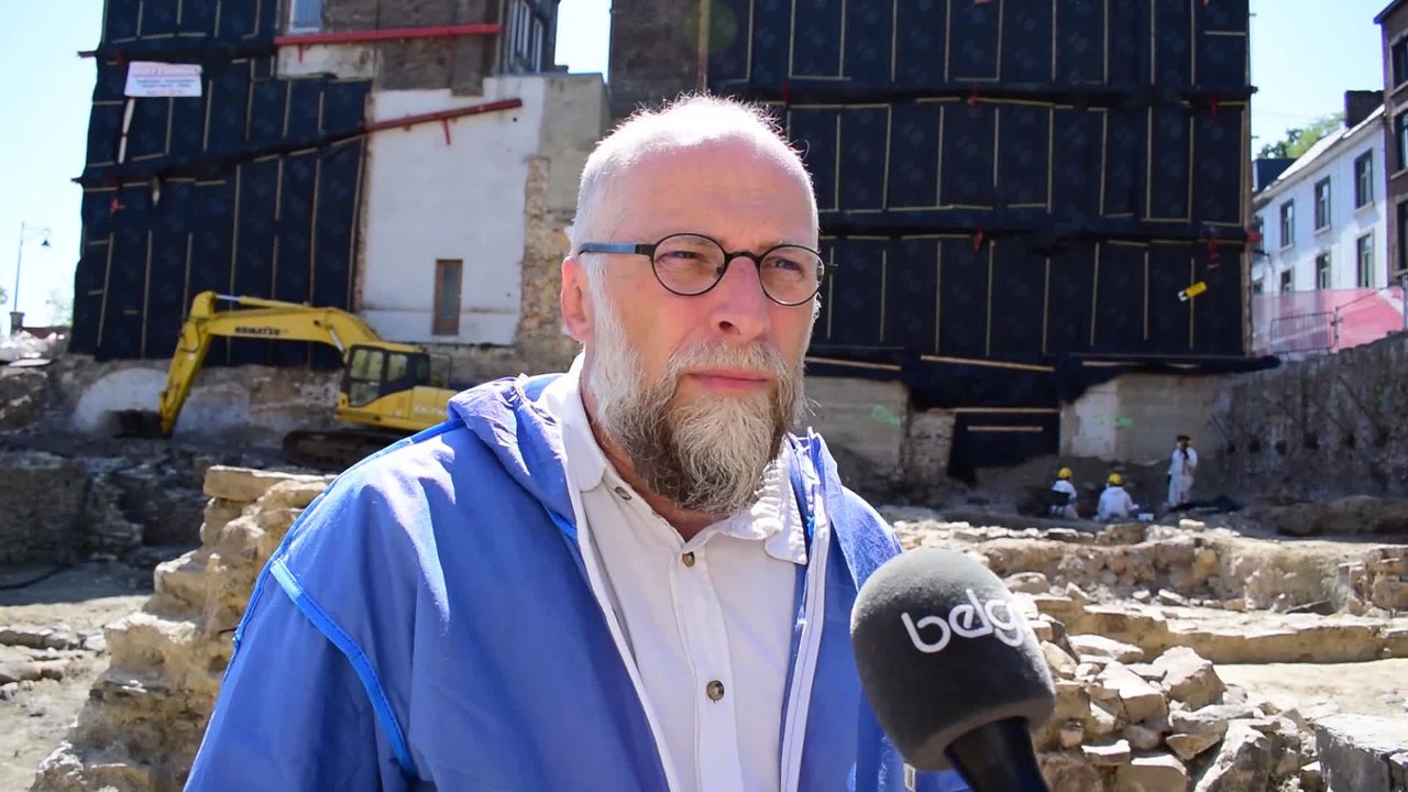 Fouilles archéologiques au futur siège du parlement Wallon à Namur (Raphaël Vanmechelen - Agence wallonne du   Patrimoine)