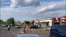 Huge queue forms at UK KFC after drive-thru reopens