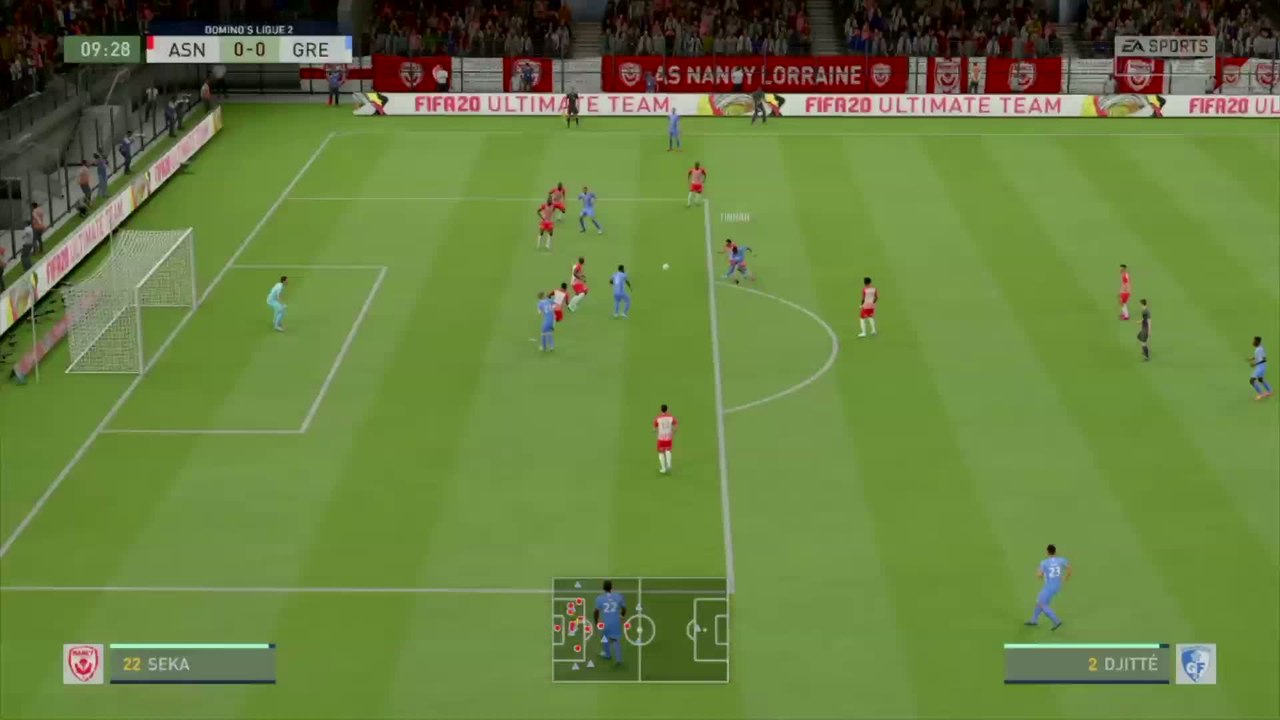 AS Nancy-Lorraine - Grenoble Foot 38 sur FIFA 20 : résumé et buts (L2 - 33e journée)